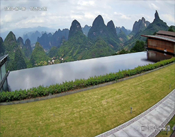 桂林畫山云舍借助開寧高清慢直播攝像頭，展現(xiàn)山水詩(shī)境