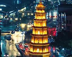 江西宜春萬載縣使用開寧慢直播攝像機(jī)直播萬載寶塔